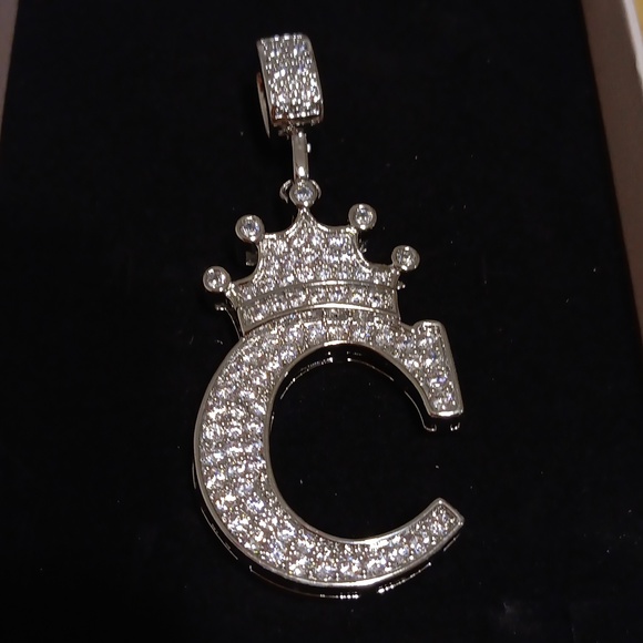 Crown C Charm w 22" Chain and Dust Bag NWT - Picture 2 of 3